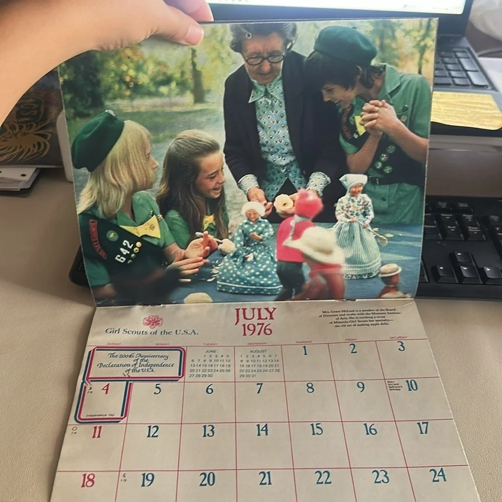Vintage 1976 Girl Scout Calendar